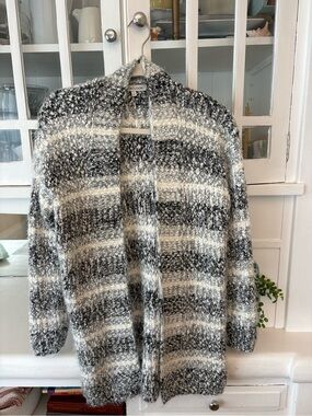 Heartloom Black and White Bouclé Knit Cardigan